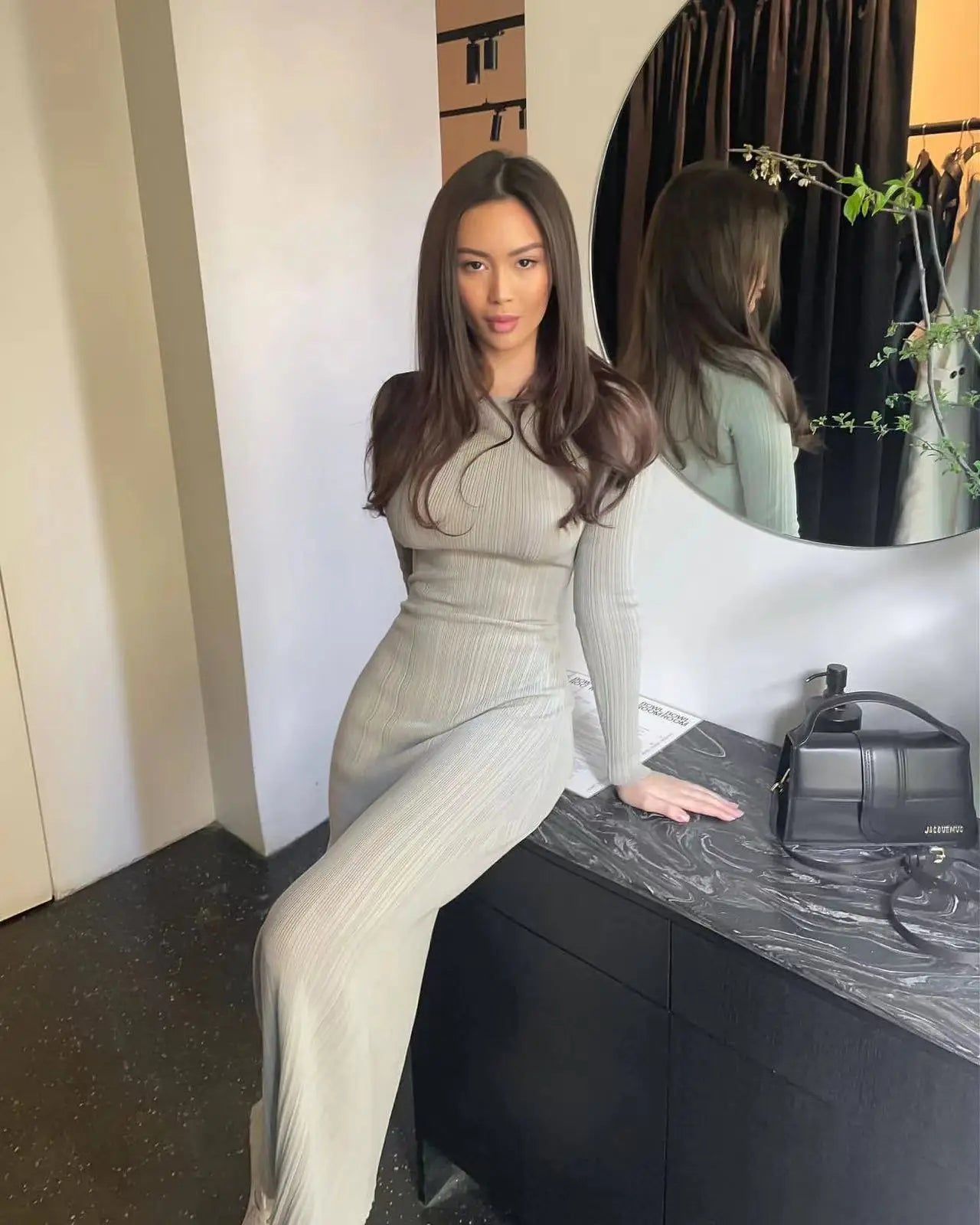 2024 Women Spring Solid Maxi Long Sweater Dress Elegant Casual Fashion Pullover Bodycon Slim Streetwear Knitted Dress Autumn