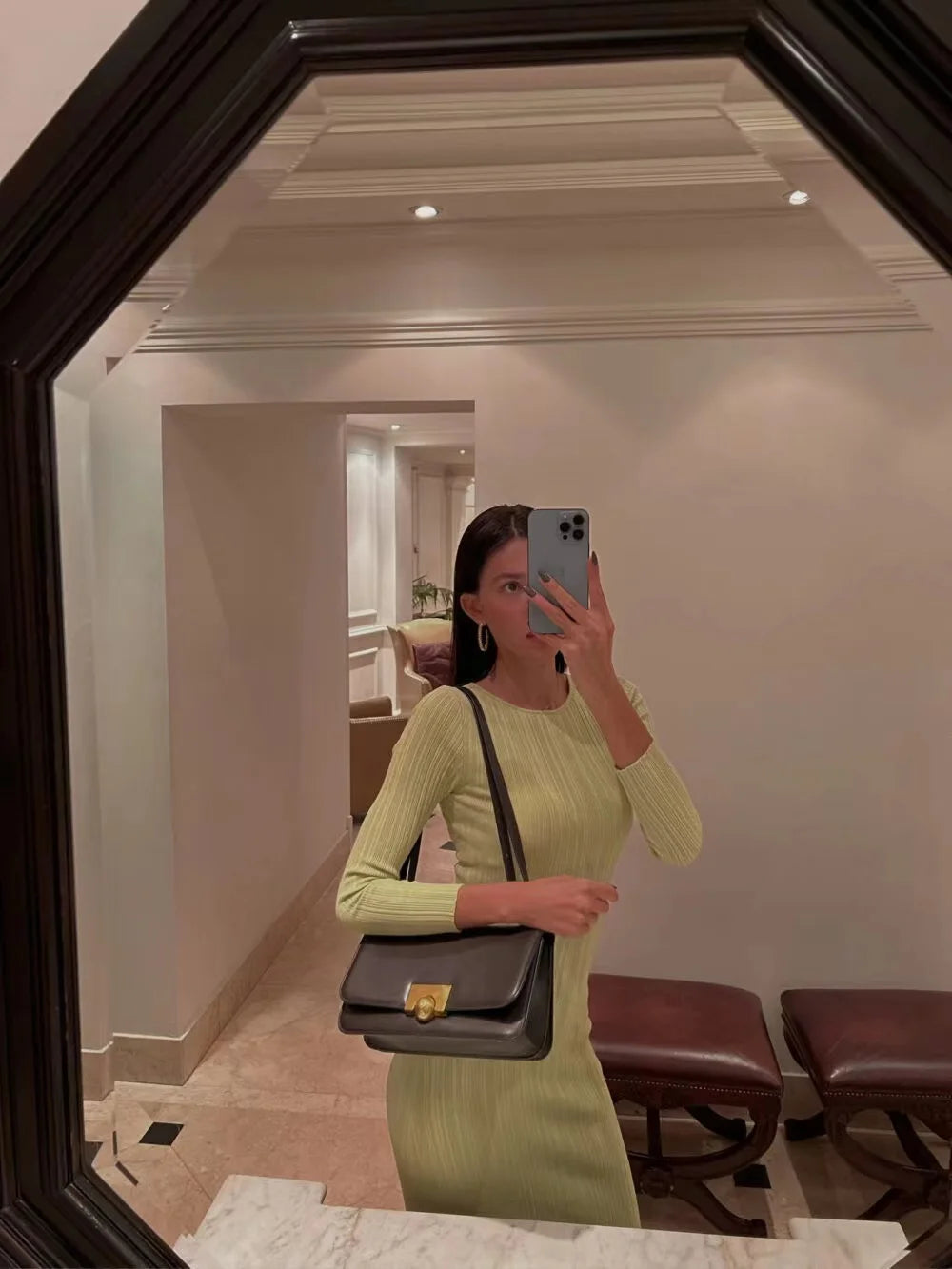 2024 Women Spring Solid Maxi Long Sweater Dress Elegant Casual Fashion Pullover Bodycon Slim Streetwear Knitted Dress Autumn