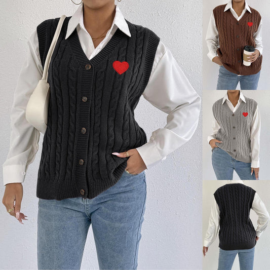 Women's Knitted Cardigan Casual Vest